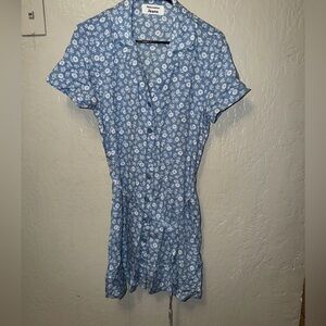 Reformation Blue and White Floral Dress